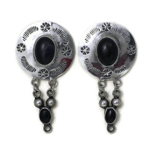 TAXCO Sterling Lapis Lazuli and Onyx Earrings